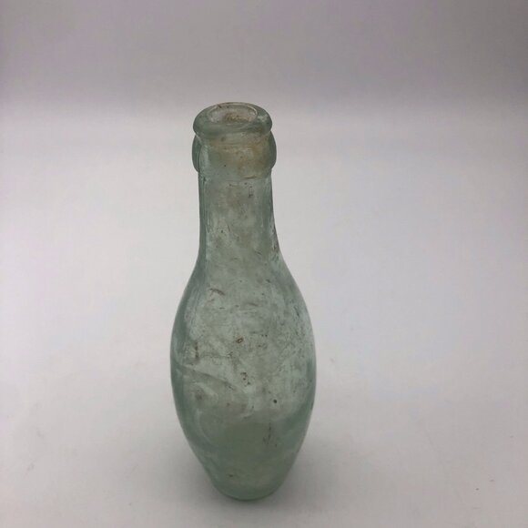 VINTAGE 1942  "J L & C L CO." Aqua Blue-Green 7.5" Colored Glass Bottle - Picture 2 of 9